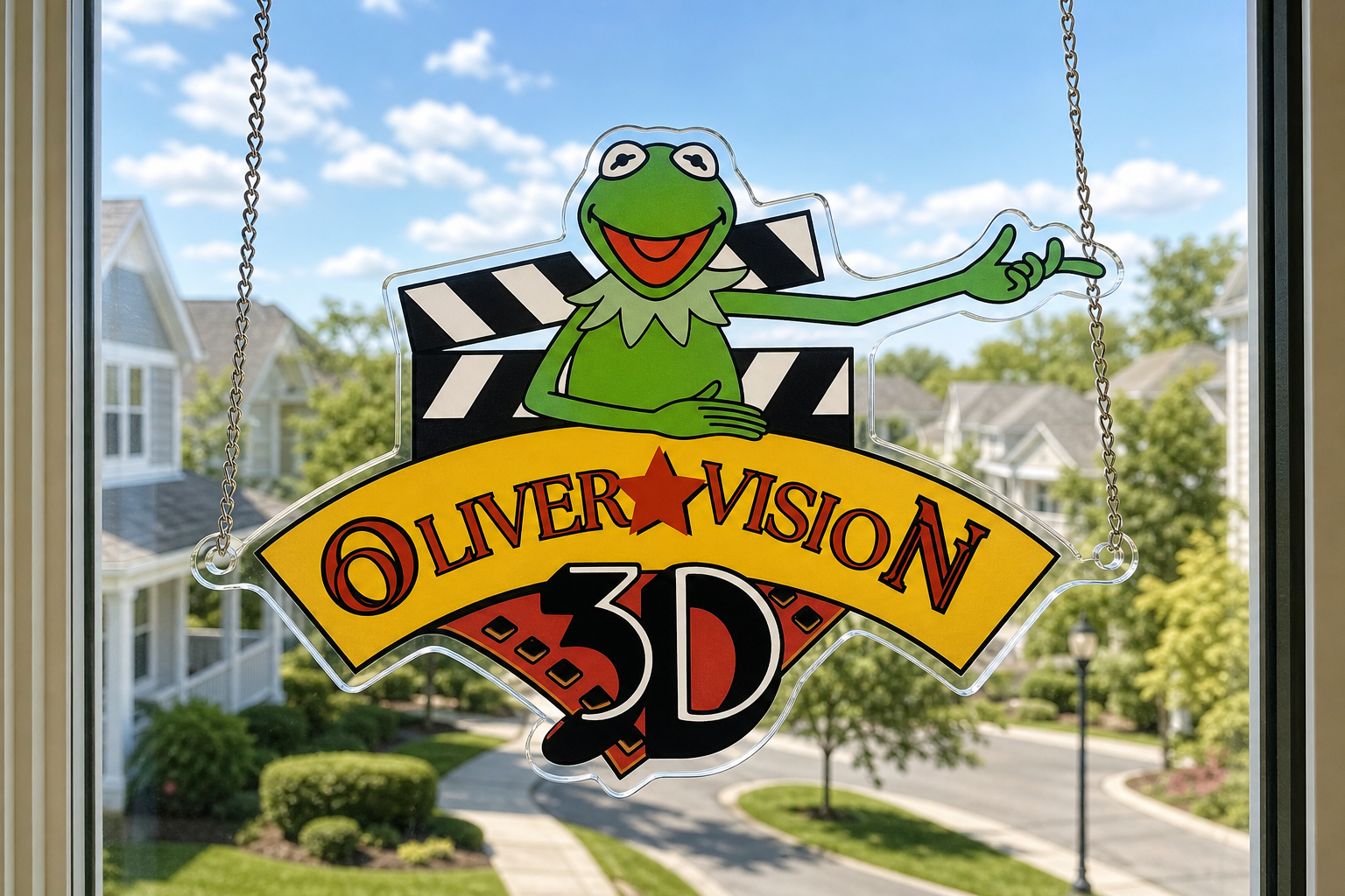 Kermit muppet 3D Acrylic Door decorations,Kermit the Frog Resin Family Ornament,Persionalize motivatiional Christmas Gift For Dreamer