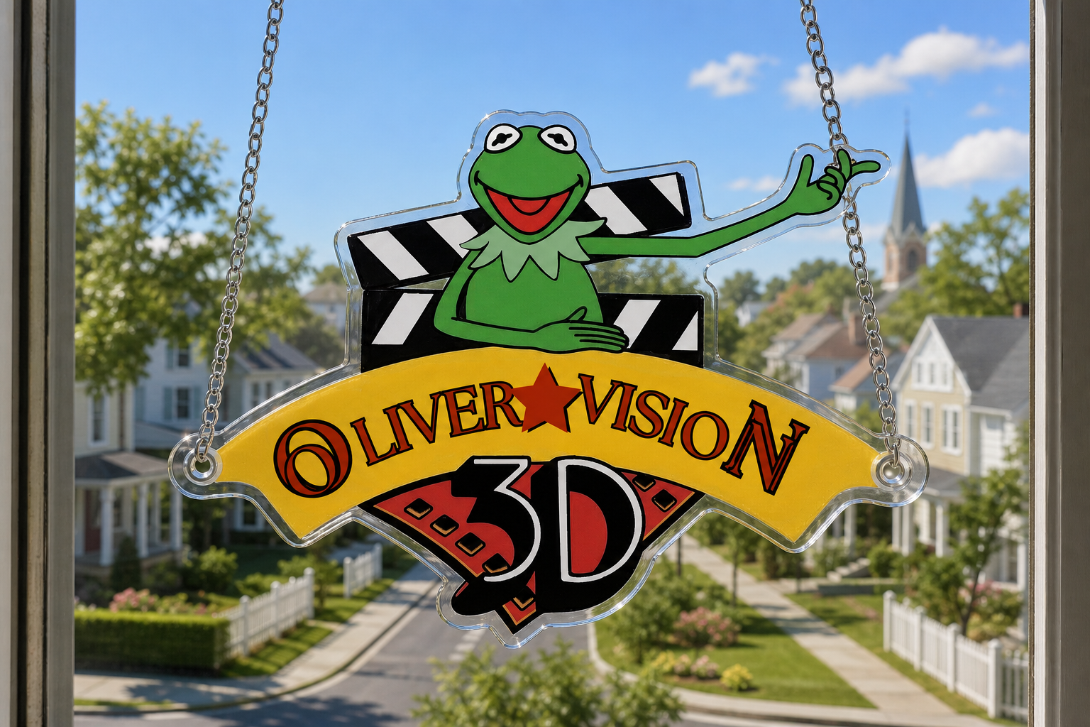 Kermit muppet 3D Acrylic Door decorations,Kermit the Frog Resin Family Ornament,Persionalize motivatiional Christmas Gift For Dreamer