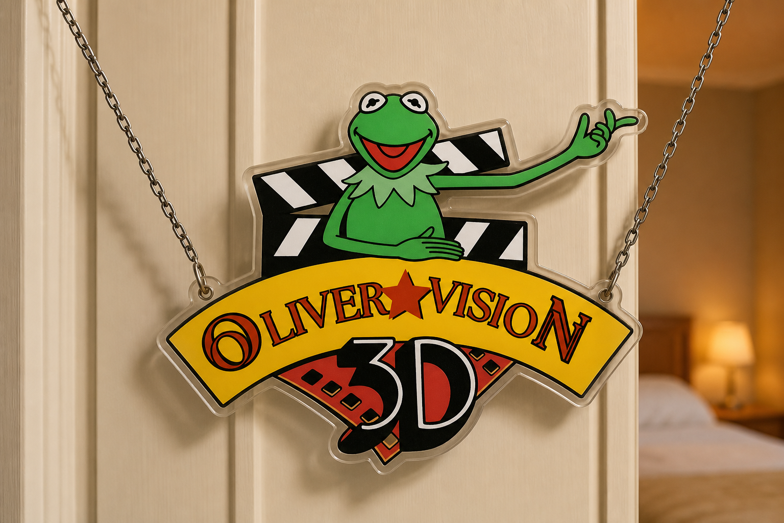Kermit muppet 3D Acrylic Door decorations,Kermit the Frog Resin Family Ornament,Persionalize motivatiional Christmas Gift For Dreamer
