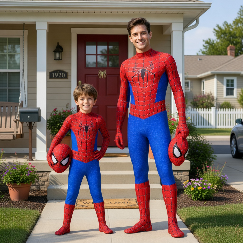 Spider-Man Costume Bodysuit-Classic Marvel Cosplay Suit with Mask-Full Body Zentai for Kids & Adults-Halloween Comic-Con Superhero Outfit