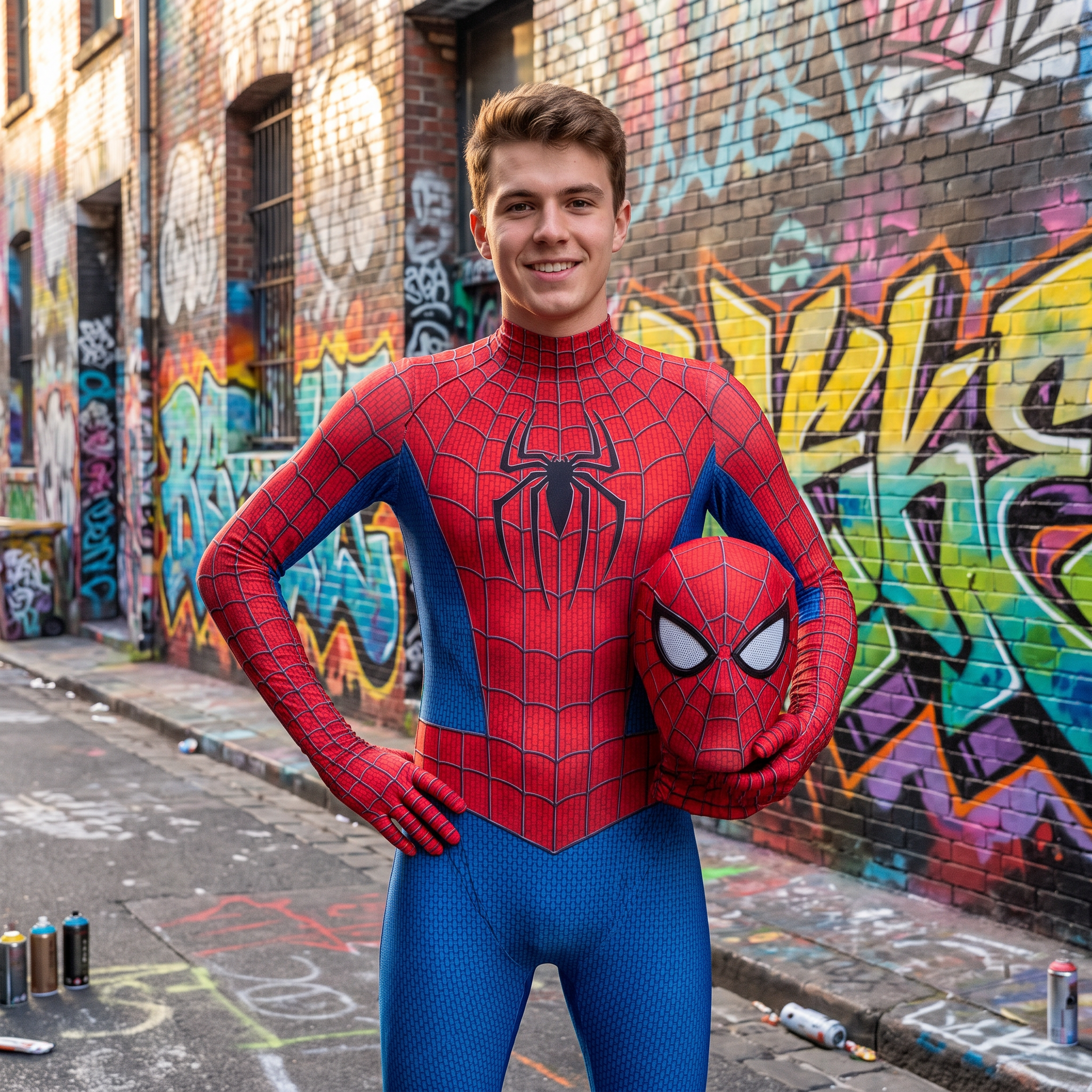Spider-Man Costume Bodysuit-Classic Marvel Cosplay Suit with Mask-Full Body Zentai for Kids & Adults-Halloween Comic-Con Superhero Outfit