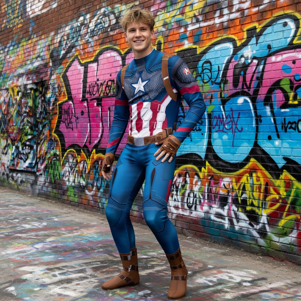 Captain Hero Cosplay Costume, Kids & Adults American Superhero Zentai Bodysuit, Halloween Jumpsuit, Patriotic Superhero Birthday Outfit