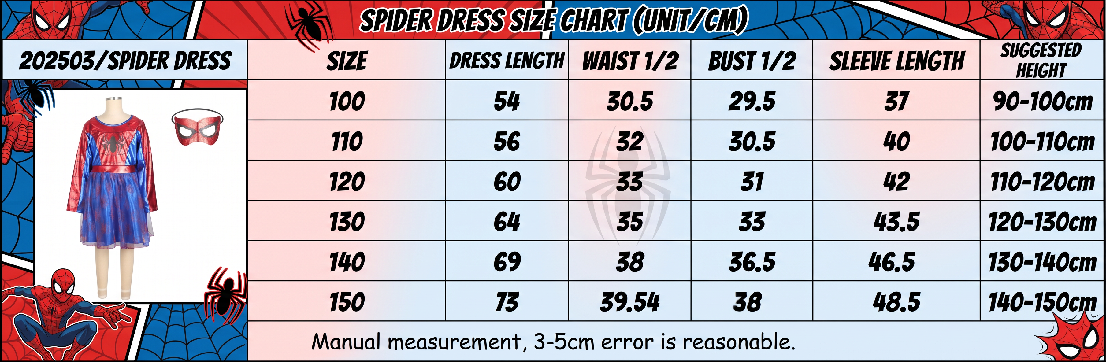 Girls Spider Hero Dress Costume with Mask, Toddler Spider Girl Birthday Party Dress Up, Kids Superhero Halloween Outfit, Long Sleeve Tulle Dress