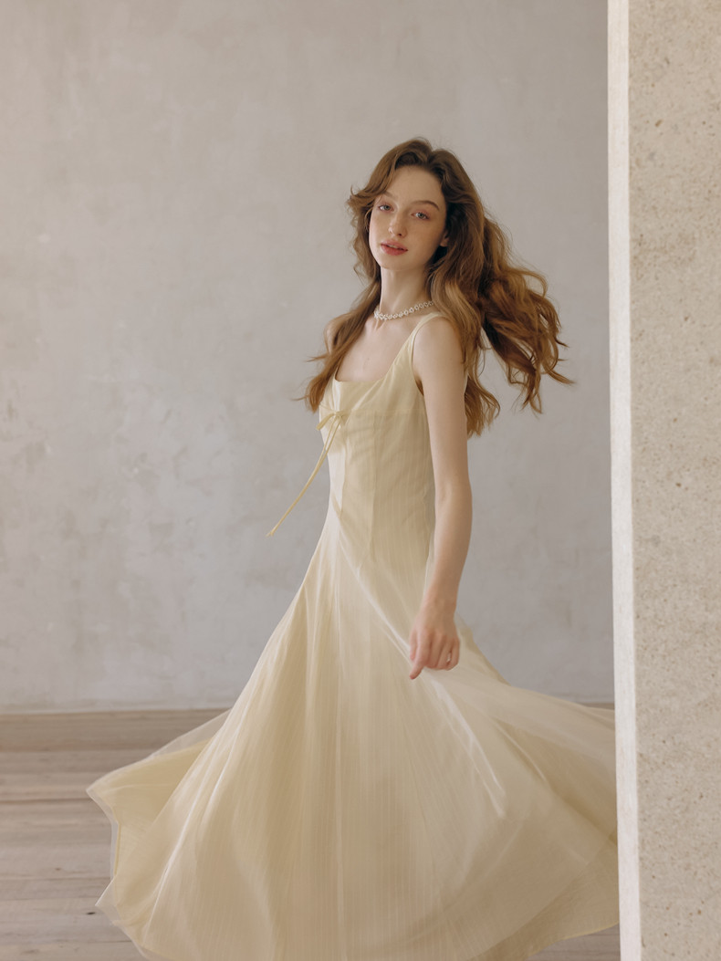 Buy French Retro Square Neck Tulle Dress - Megustas