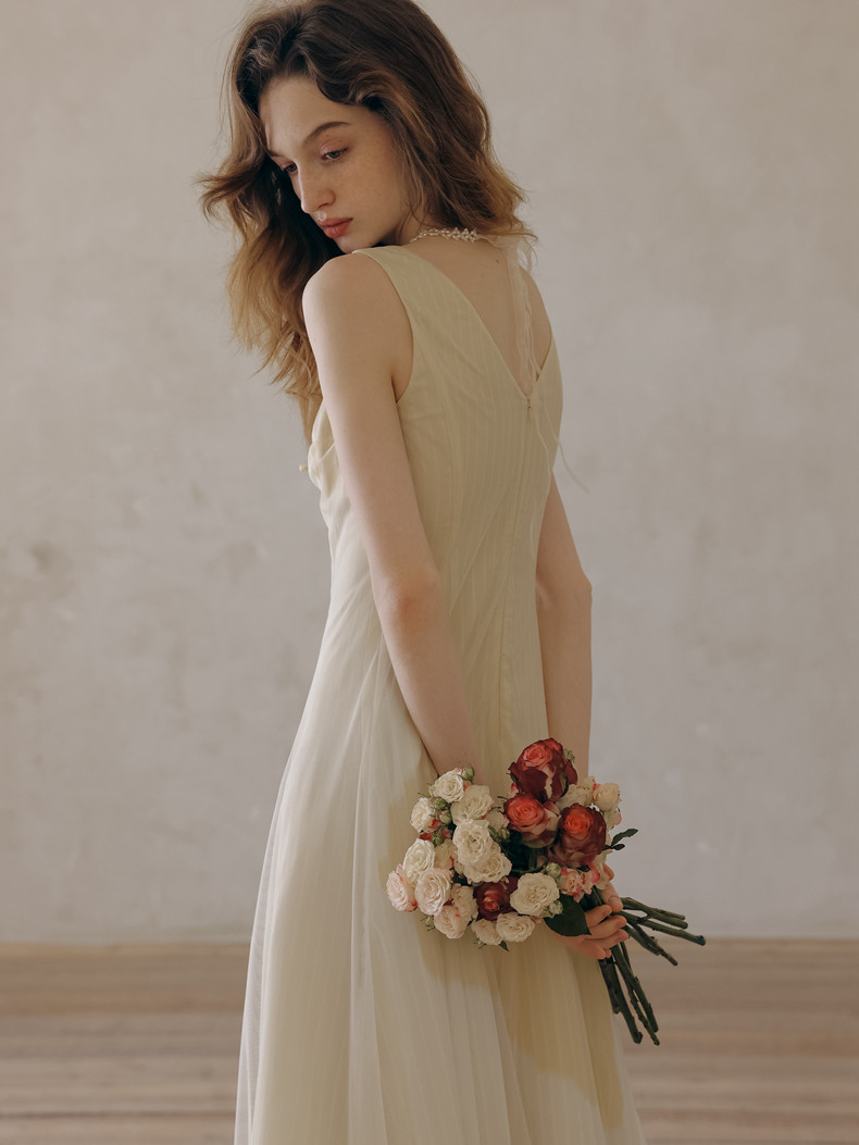 Buy French Retro Square Neck Tulle Dress - Megustas