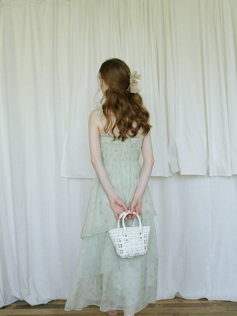 Light Green Tiered Cake Slip Dress