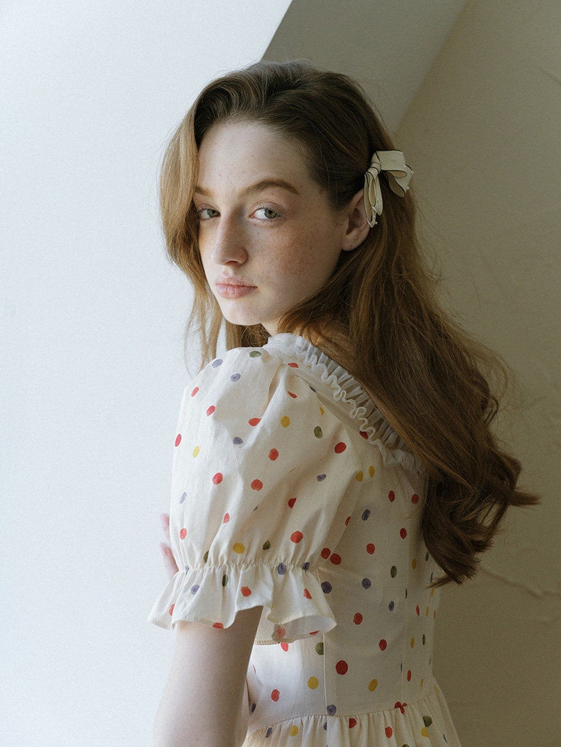 Sweet Retro Puff Sleeve Polka Dot Dress