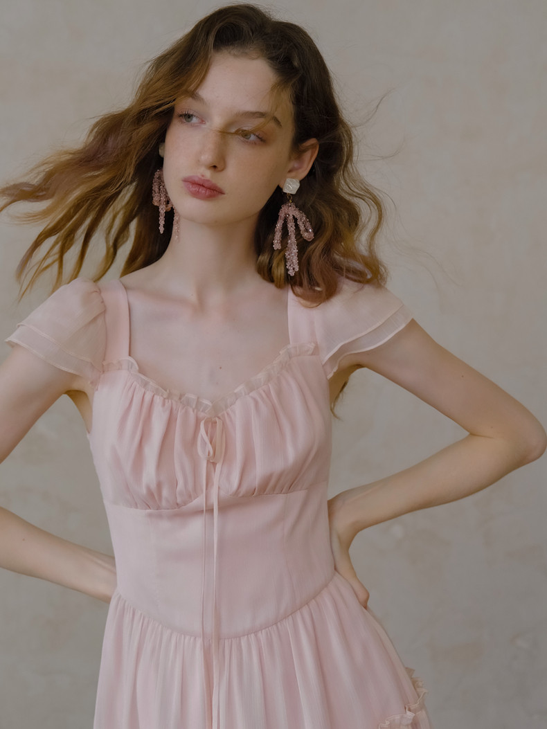 Buy Romantic Chiffon Tiered Long Dress - Megustas