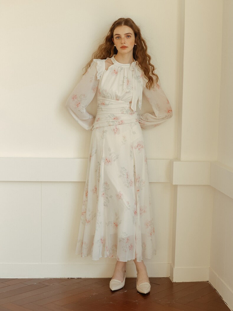 Buy French Romantic Cutout Floral Dress - Megustas