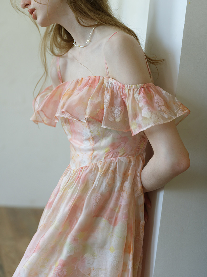 Buy French Romantic Ruffle Floral Slip Dress - Megustas