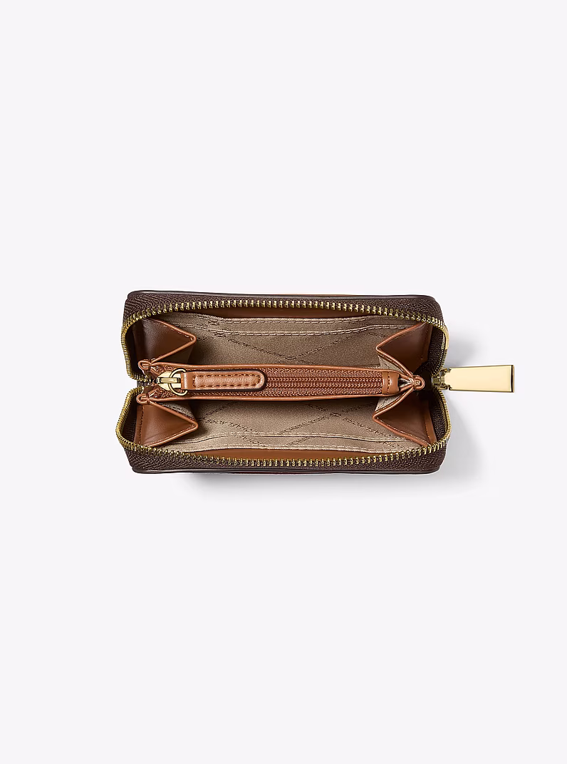 Petit porte-cartes entièrement zippé Jet Set à logo Signature