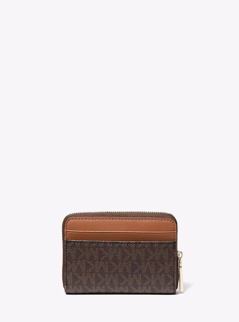 Petit porte-cartes entièrement zippé Jet Set à logo Signature