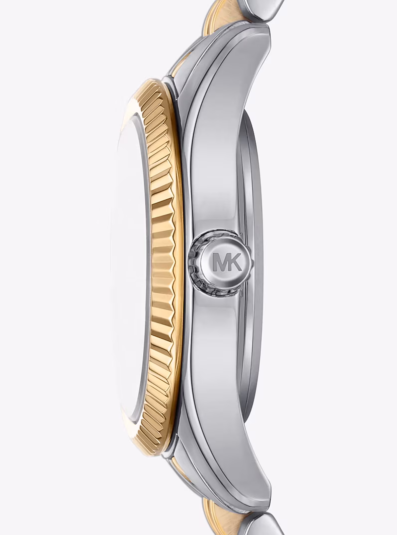 Coffret-cadeau avec montre Lexington bicolore à pierres pavées et bracelets à glissière