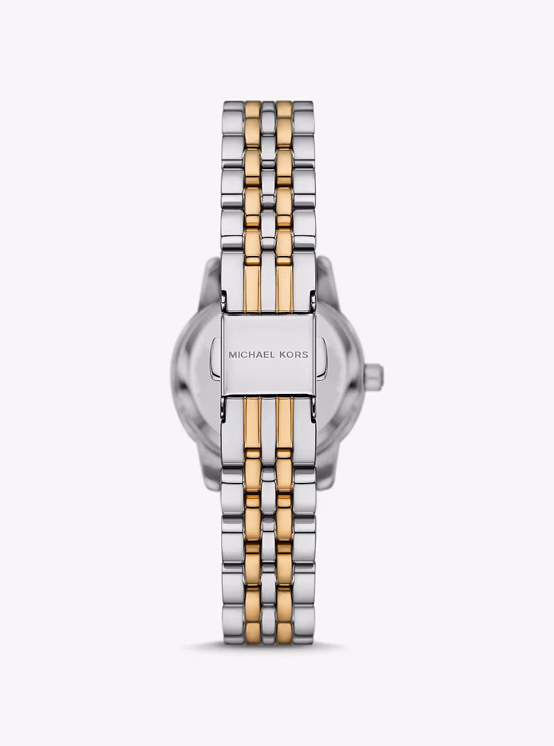 Coffret-cadeau avec montre Lexington bicolore à pierres pavées et bracelets à glissière