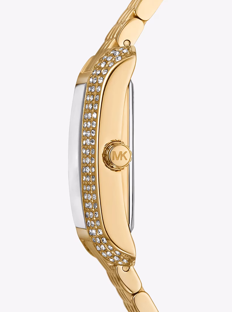 Petite montre Emery dorée à pierres pavées