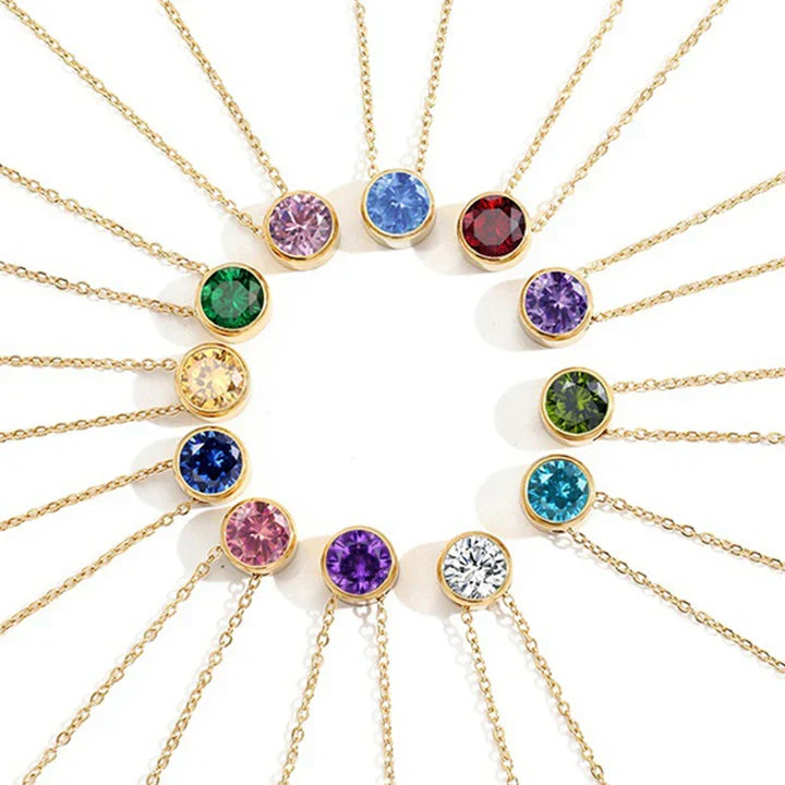 Lunaria Gemmara Birthstone Nyaklánc | Fehérarany