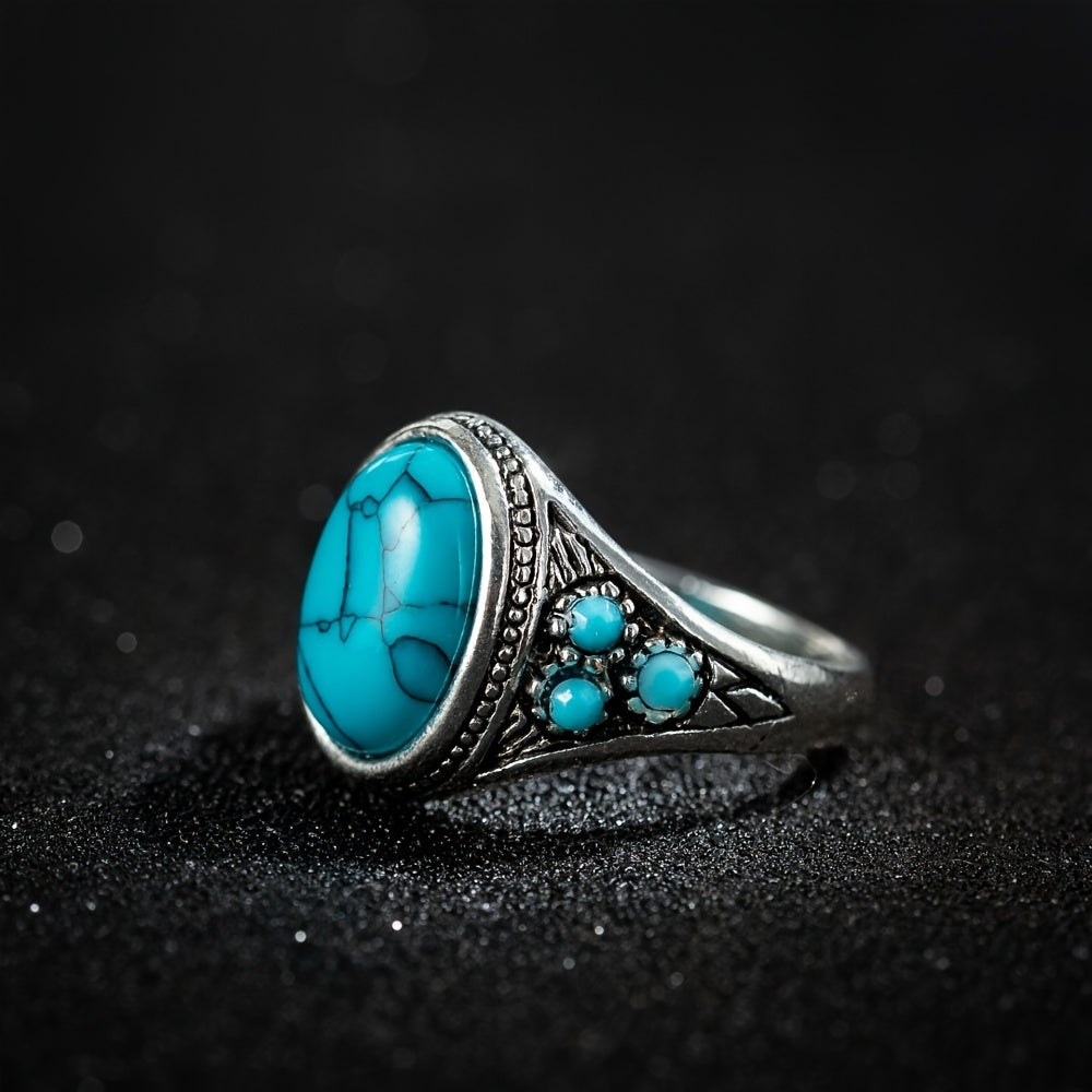 Nomad Blue Kő Gyűrű | Fehérarany