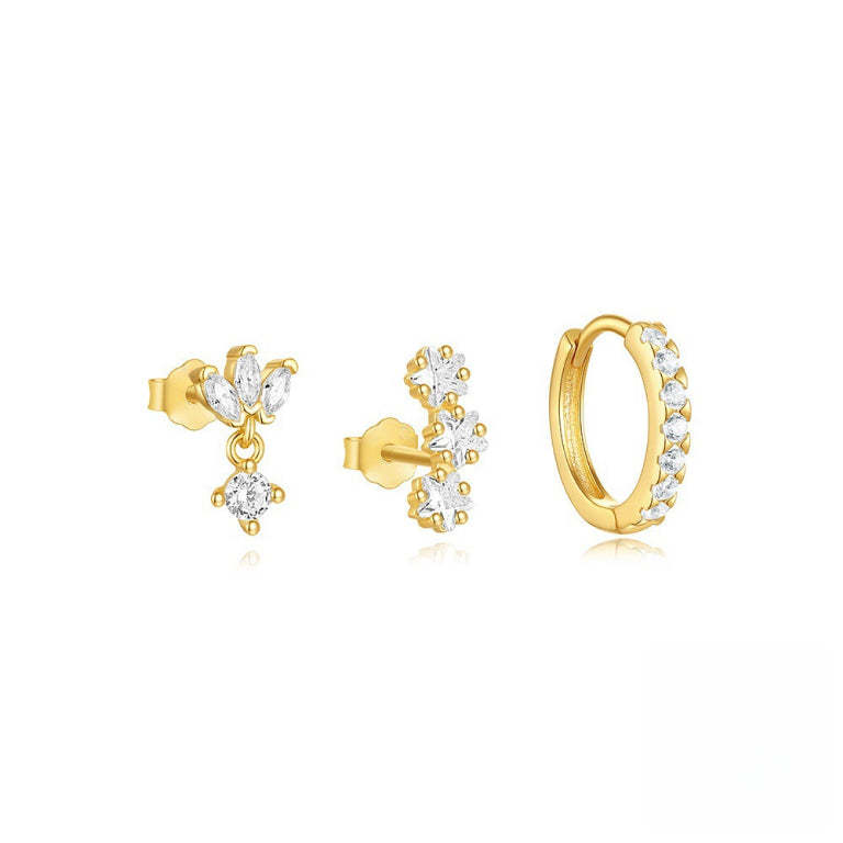 Trio Mila Essentials One-Sided Fülbevalók Szett | Arany