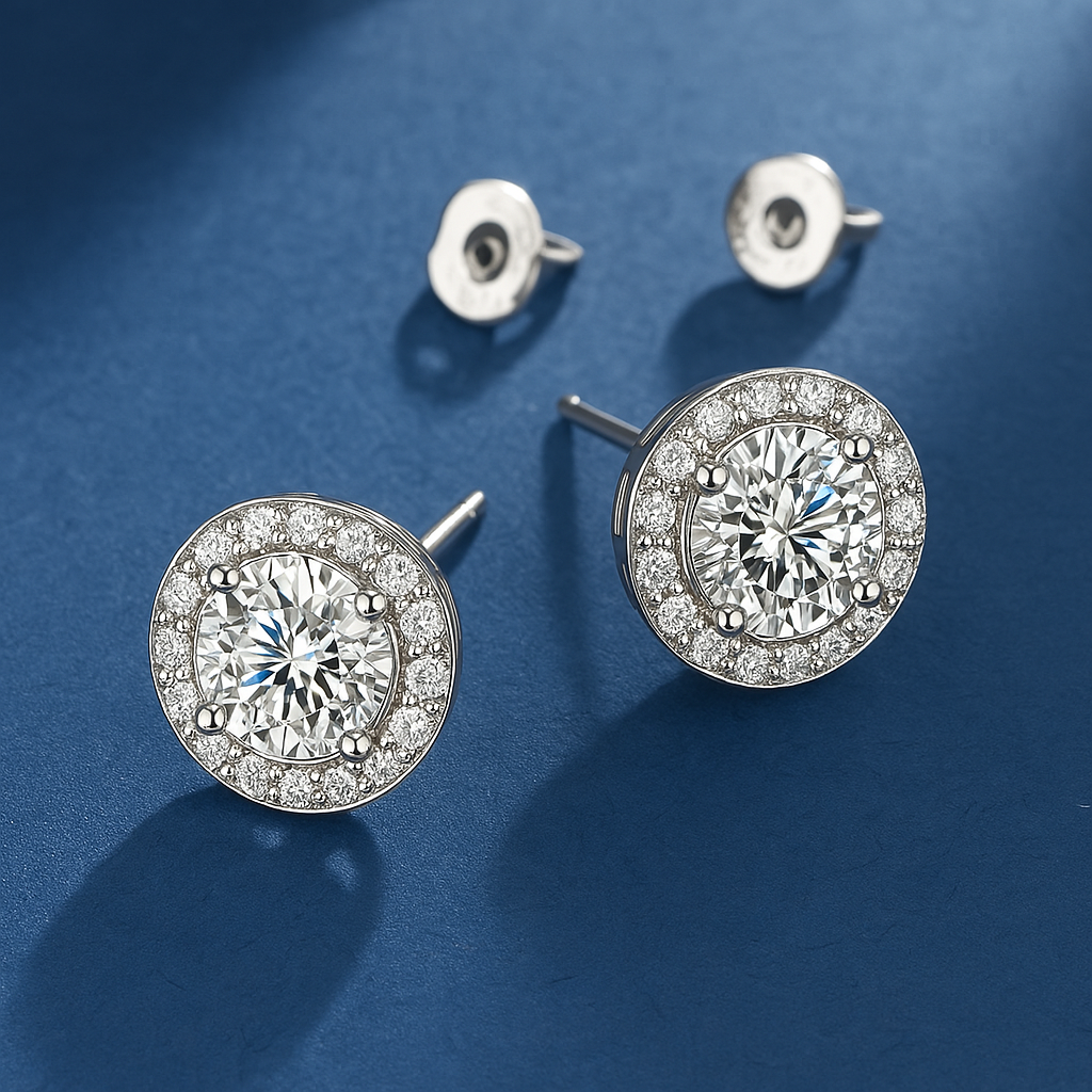 Glacé Glamour round Fülbevalók | Fehérarany
