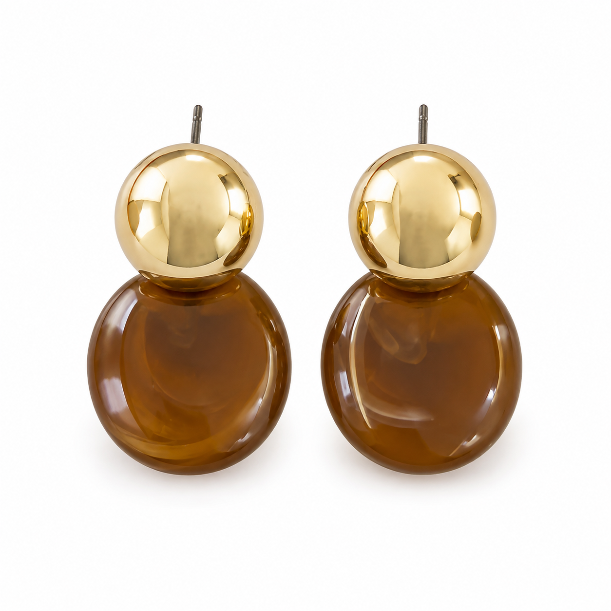 Aurélie Amber Drop Fülbevalók | Arany