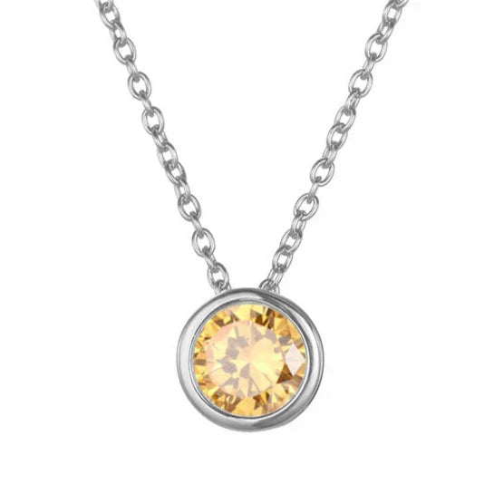 Lunaria Gemmara Birthstone Nyaklánc | Fehérarany