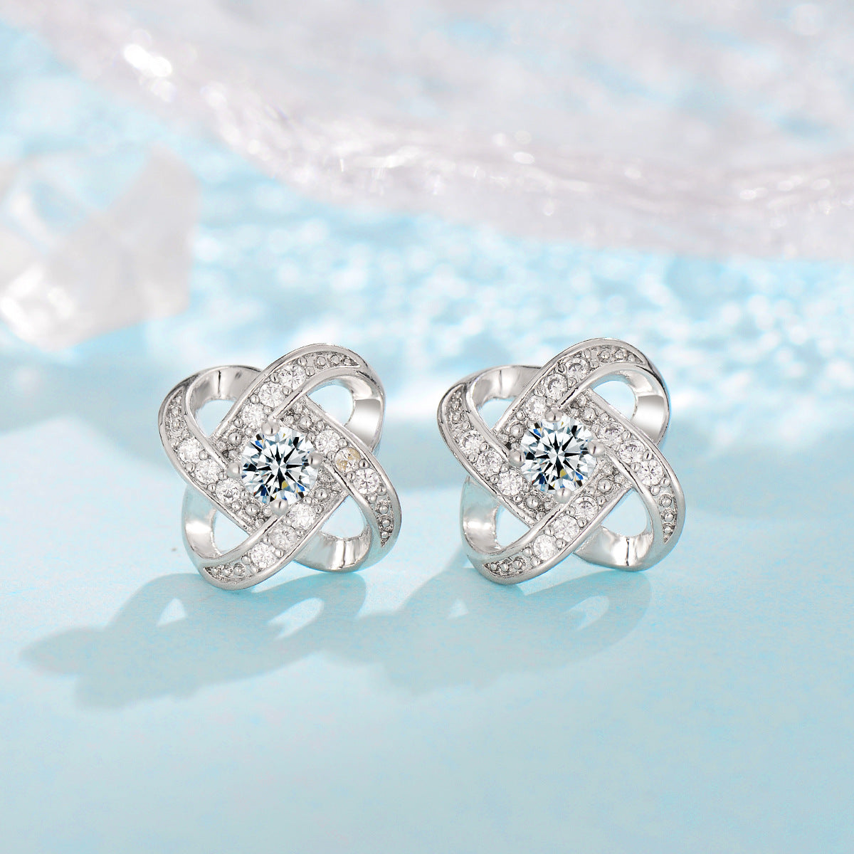 Fleur de Givre Clover Knot Szett | Fehérarany