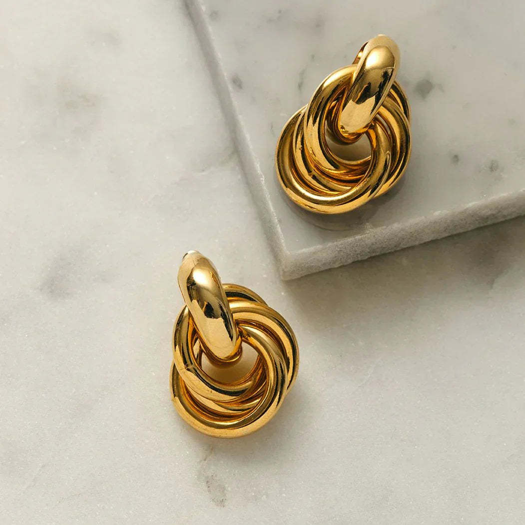 Statement Interlocking Fülbevalók | Arany