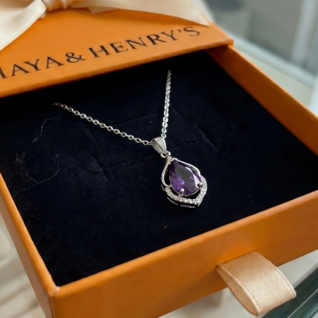 Selvara Crescent Drop Nyaklánc | Fehérarany