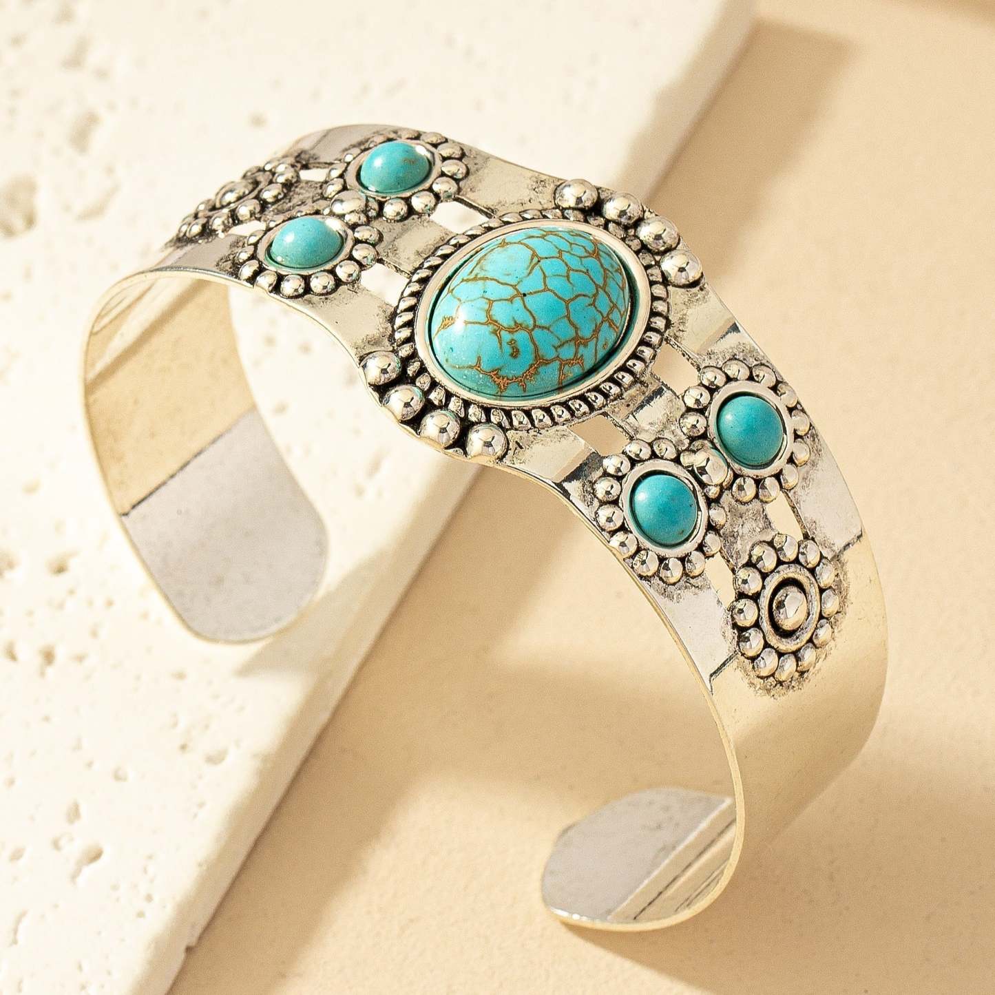 Seren Türkiz Cuff Karkötő | Fehérarany