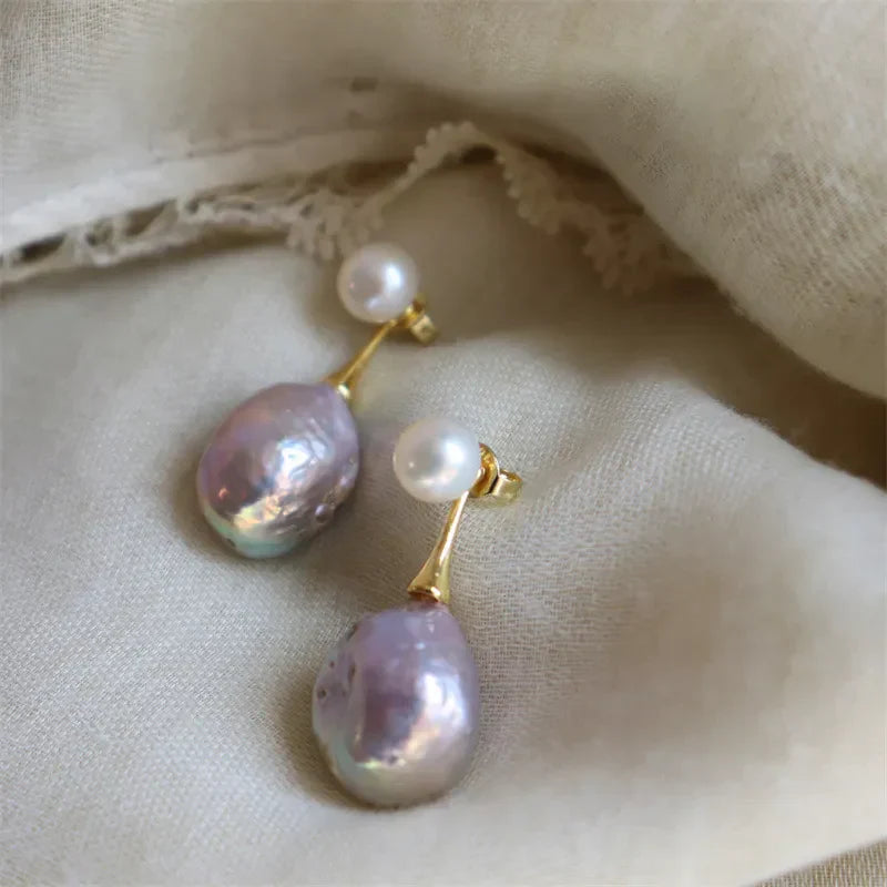 Exquisite Lilac Gyöngy Fülbevalók | Arany