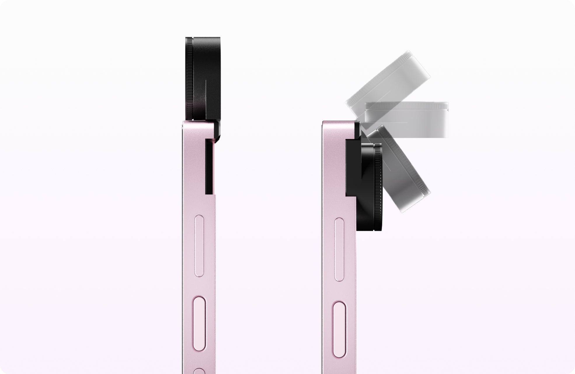 Close-up of the rotating camera mechanism