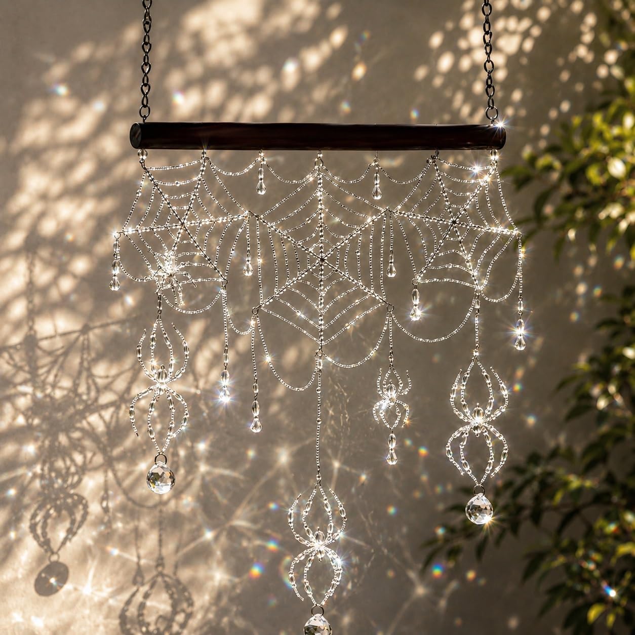 Crystal spiderweb casting beautiful reflections