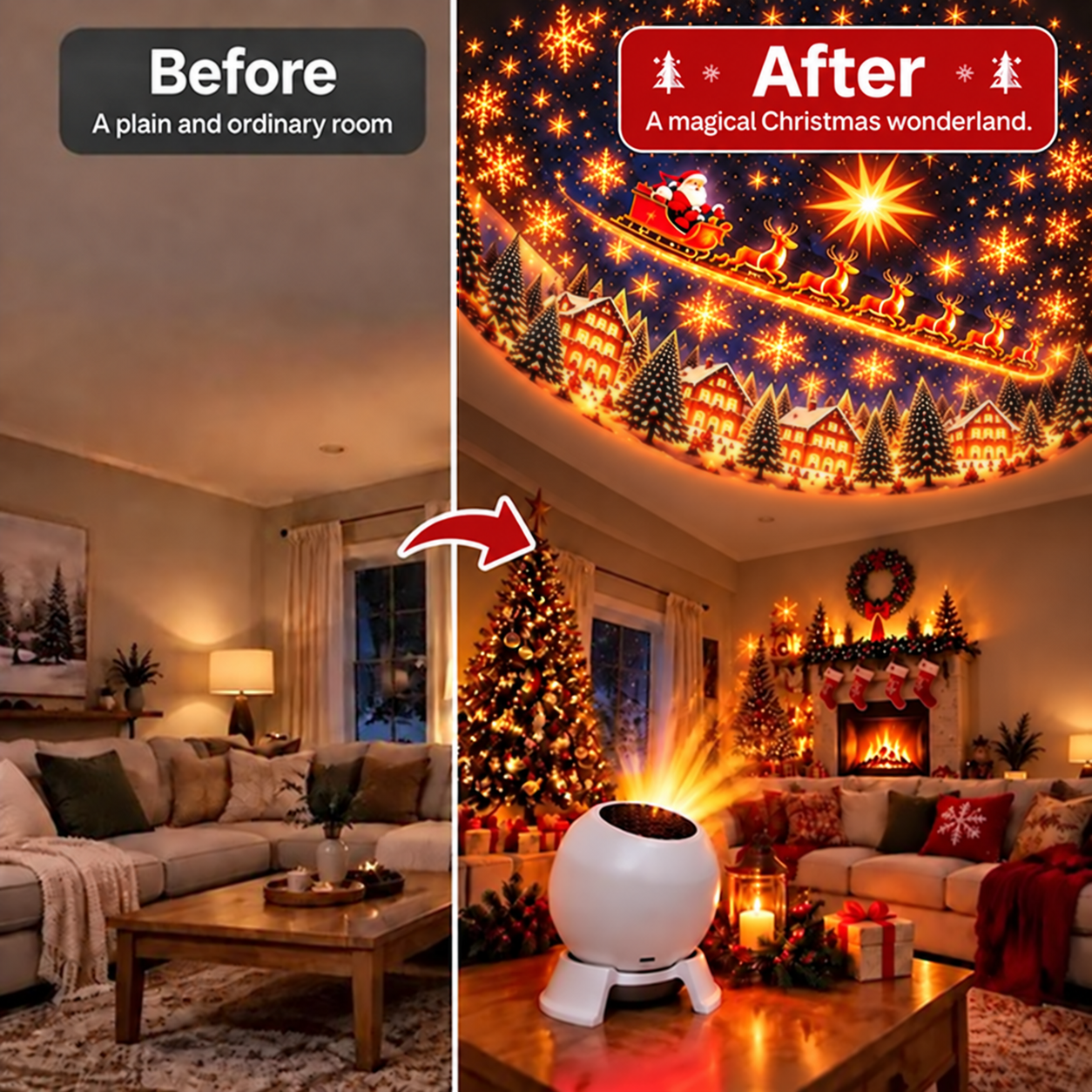 Turn Any Room Into a Christmas Wonderland – Holiday Projection Night Light