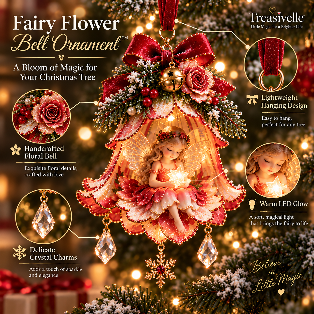 Enchanted Fairy Bell Ornament details