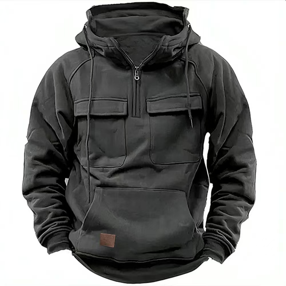 Men's Hoodie Quarter Zip Hoodie Tactical Hoodie