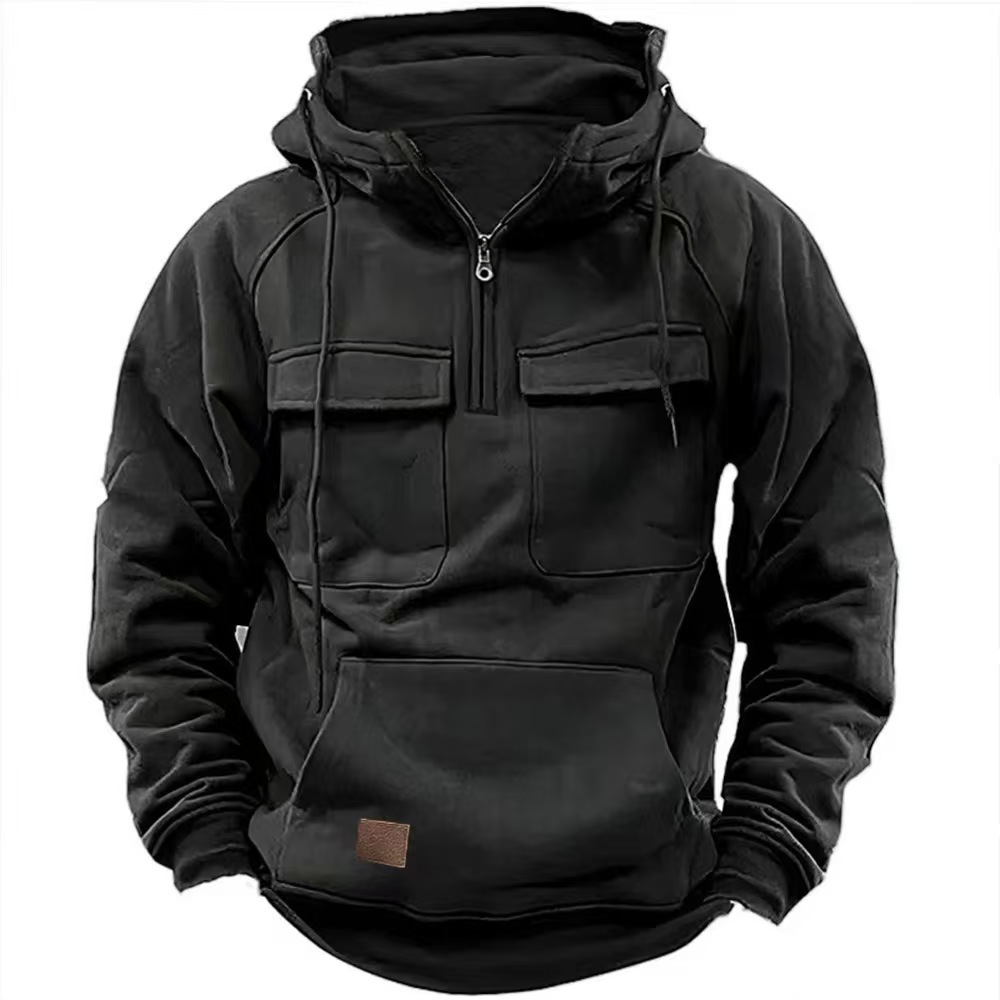 Men's Hoodie Quarter Zip Hoodie Tactical Hoodie