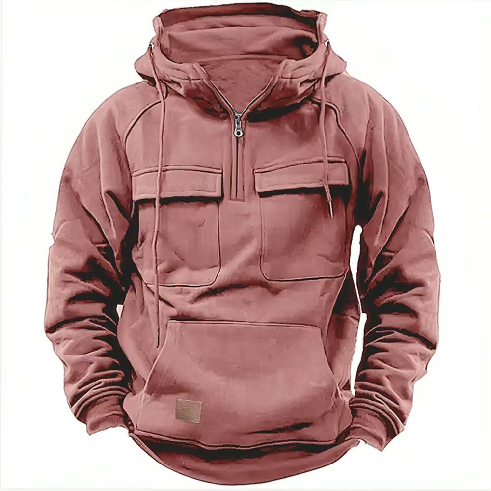 Men's Hoodie Quarter Zip Hoodie Tactical Hoodie