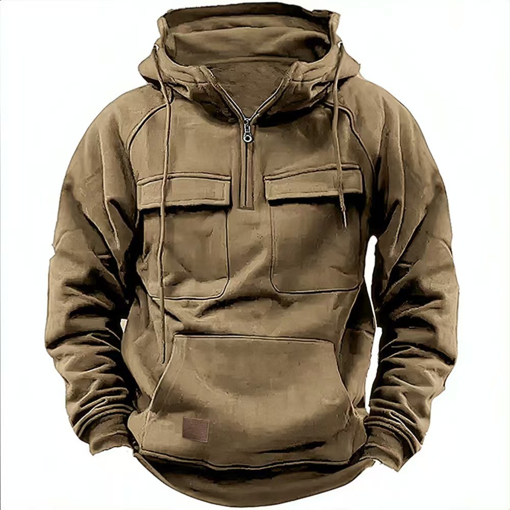 Men's Hoodie Quarter Zip Hoodie Tactical Hoodie