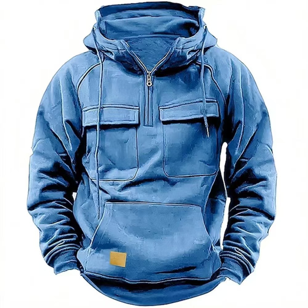 Men's Hoodie Quarter Zip Hoodie Tactical Hoodie