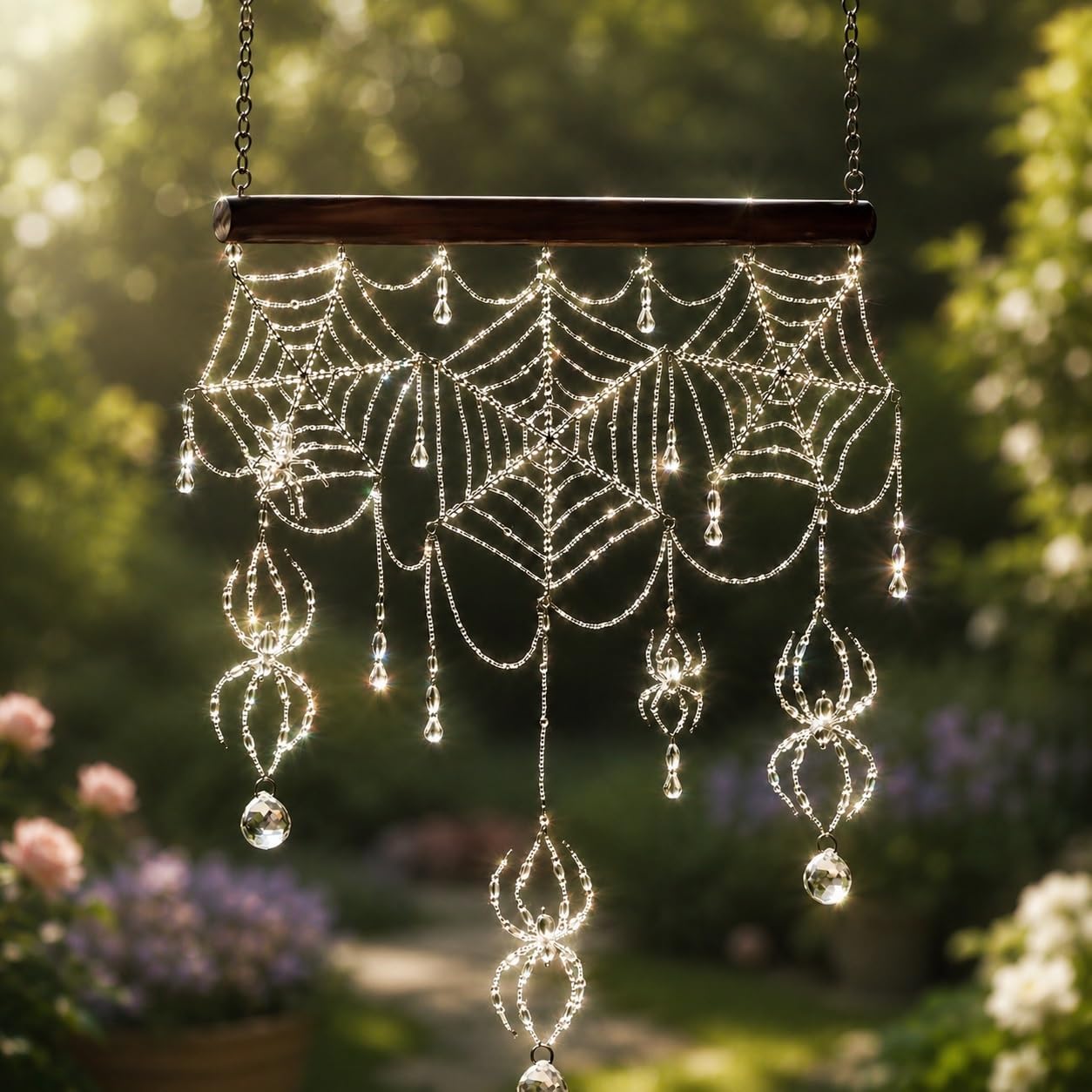 Spider Web Crystal Suncatcher