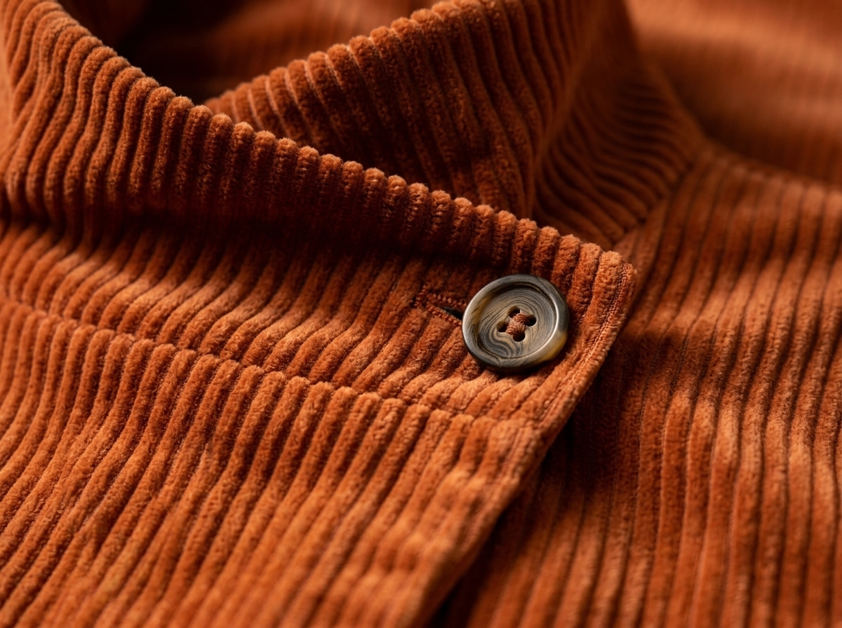 Cozy Asymmetric Button-Accented Corduroy Top