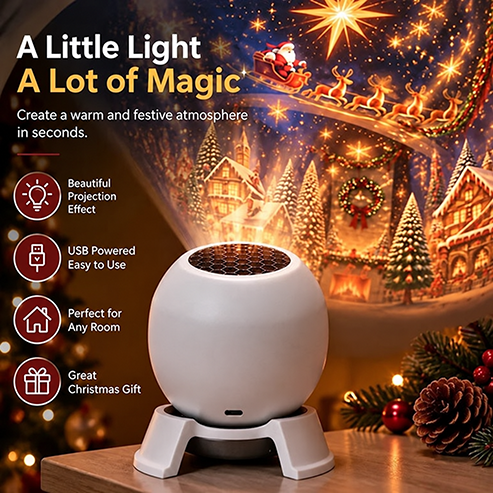 Turn Any Room Into a Christmas Wonderland – Holiday Projection Night Light