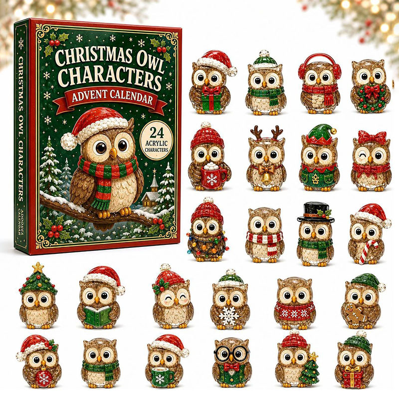 😍24 Days Owl Acrylic Ornament Advent Calendar