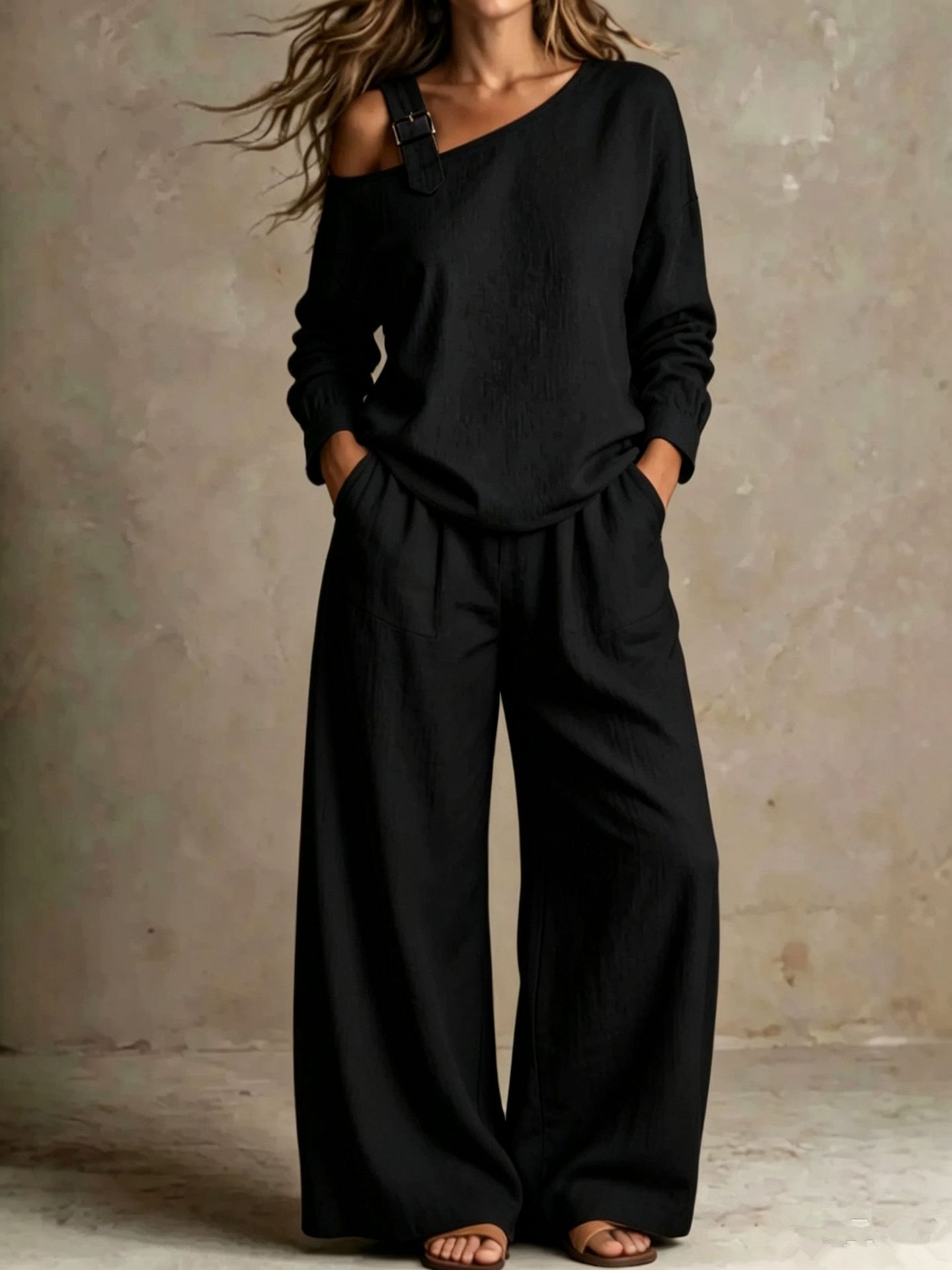 Drape & Drift Off-Shoulder Two Piece Set