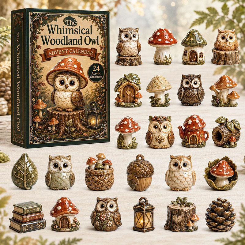 😍24 Days Owl Acrylic Ornament Advent Calendar