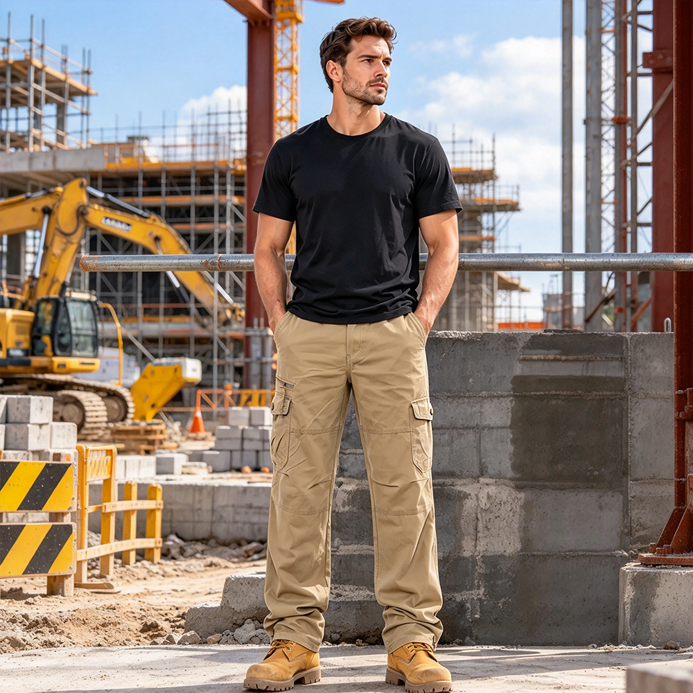 Men's Ripstop Straight-Leg Work Pants,Water Resistant Outdoor Tactical Pants