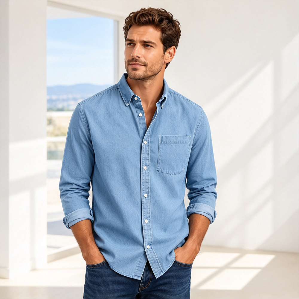 Men's Long-Sleeve Button-Front Shirt