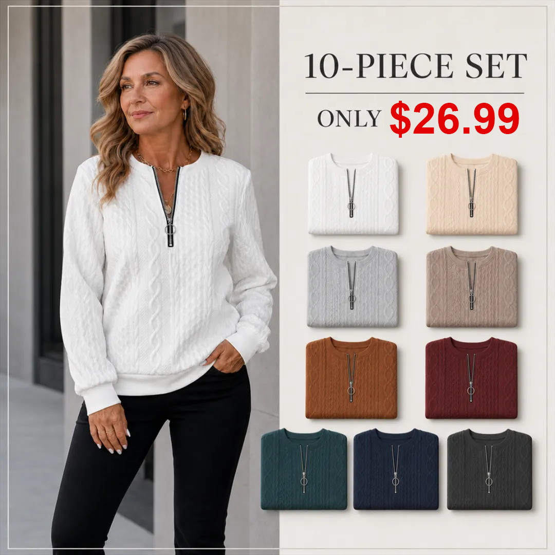 Women's Cable-Knit Quarter-Zip Pullover