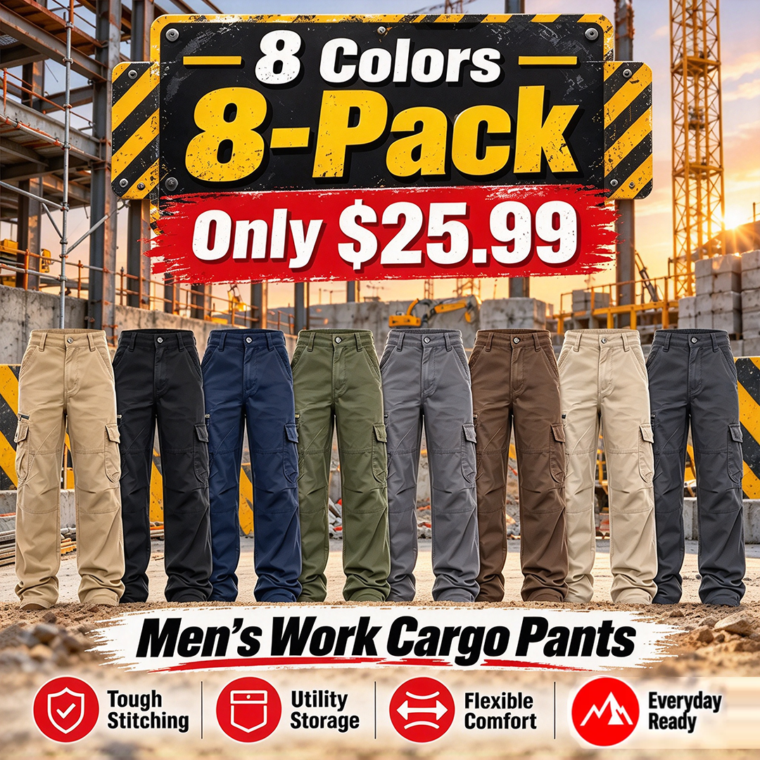 Men's Ripstop Straight-Leg Work Pants,Water Resistant Outdoor Tactical Pants