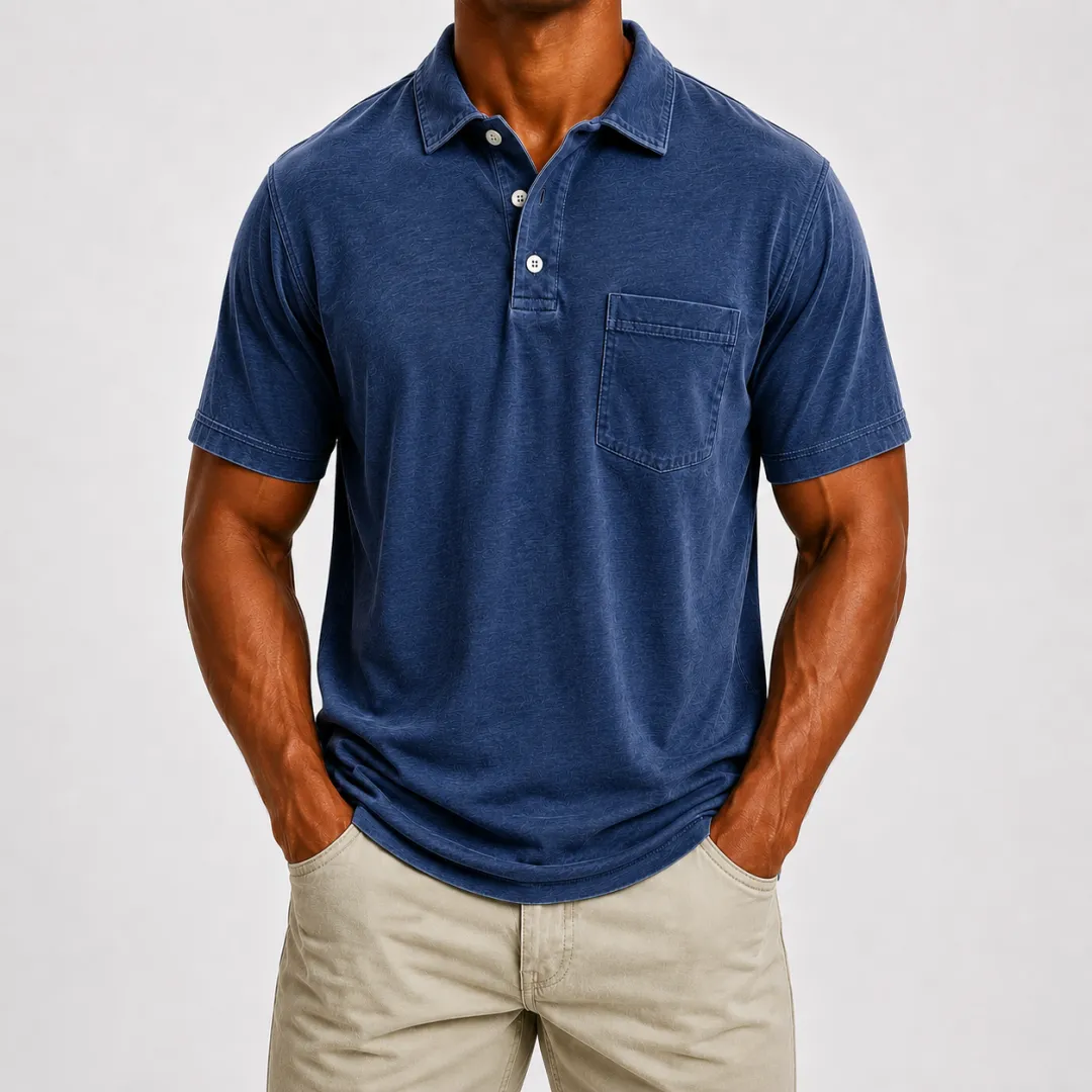 Men's Long-Sleeve Polo Pullover - Multipack